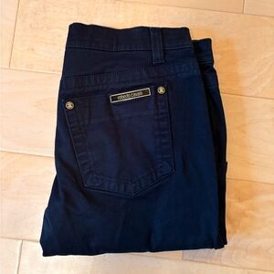 Roberto Cavalli Women's Black Bootcut Jeans with Gold Accents